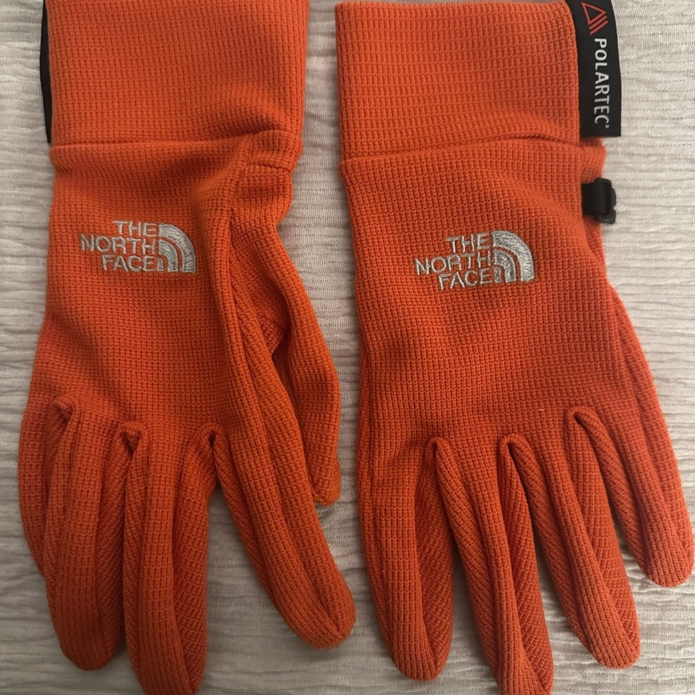 Women’s Small The North Face Orange Polartec Gloves